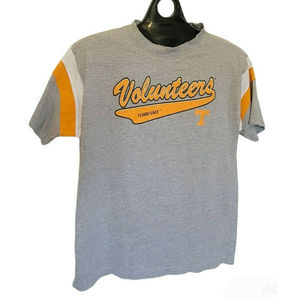 t shirt tennessee volunteers grey black gold trim short sleeve sz xl